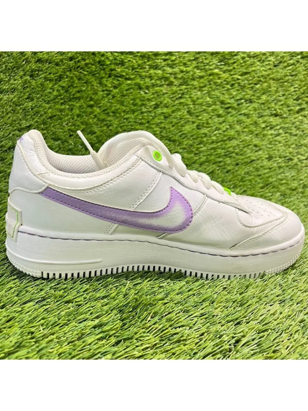 Nike Air Force 1 Shadow Low Womens Size 8.5 White Green Athletic Shoes Sneakers